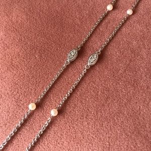 Judith Ripka Pearl and Diamond Station Necklace